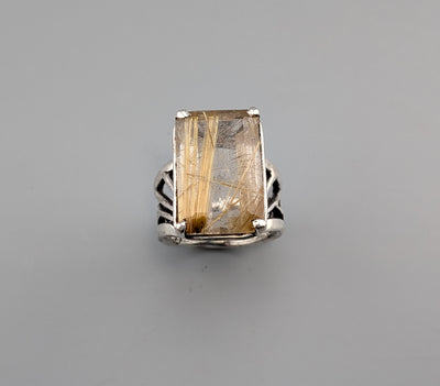 Rutilated Quartz, Sterling Silver Ring