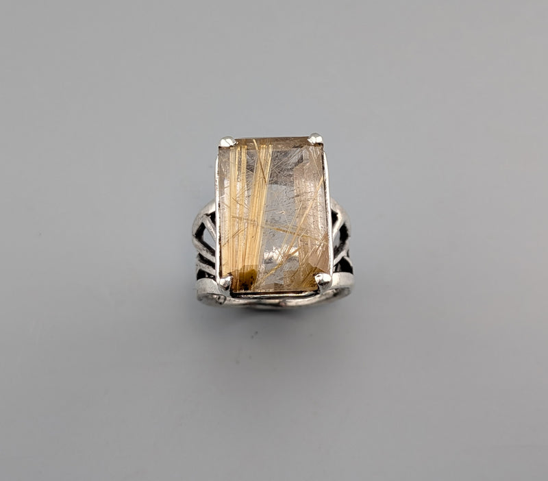 Rutilated Quartz, Sterling Silver Ring