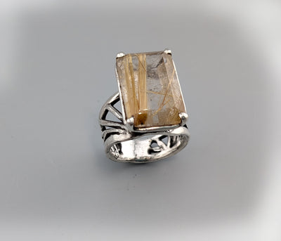 Rutilated Quartz, Sterling Silver Ring