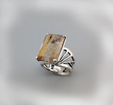 Rutilated Quartz, Sterling Silver Ring