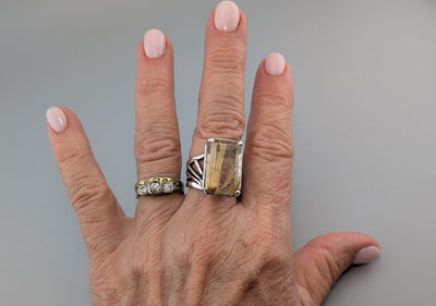 Rutilated Quartz, Sterling Silver Ring