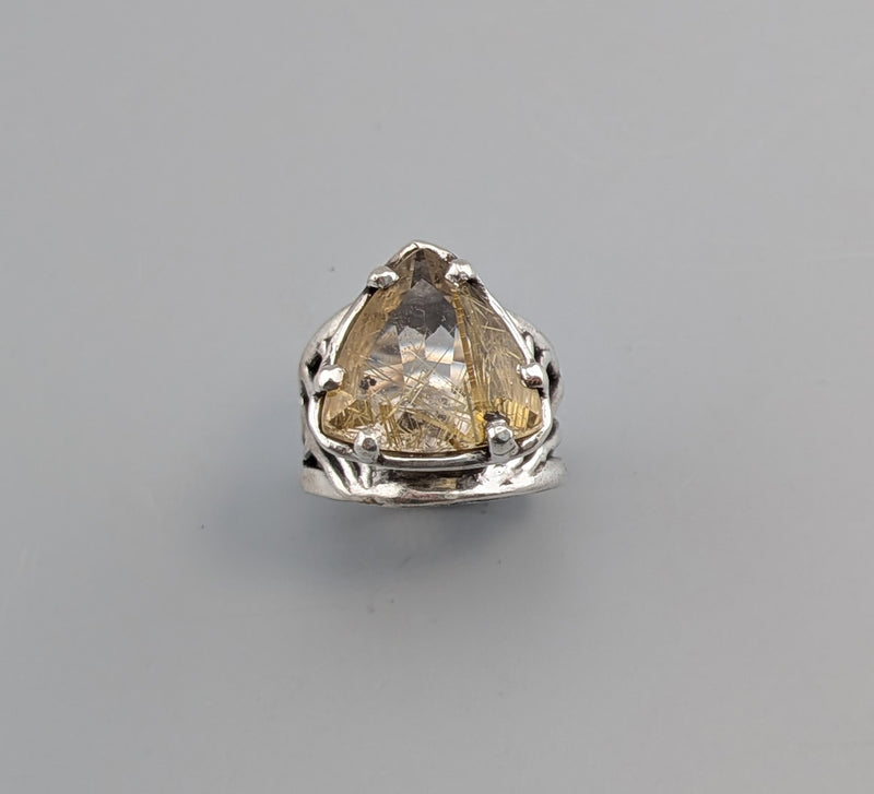 Rutilated Quartz, Sterling Silver Ring