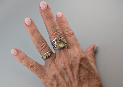 Rutilated Quartz, Sterling Silver Ring