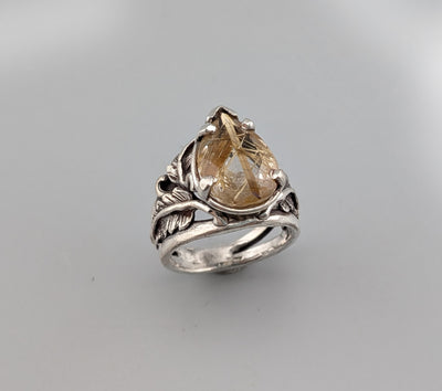 Rutilated Quartz, Sterling Silver Ring