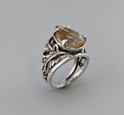Rutilated Quartz, Sterling Silver Ring