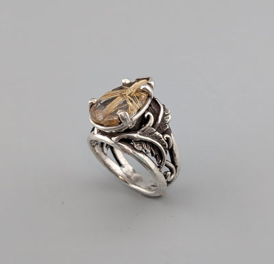 Rutilated Quartz, Sterling Silver Ring