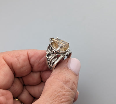 Rutilated Quartz, Sterling Silver Ring