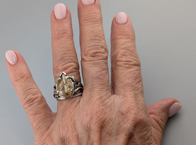 Rutilated Quartz, Sterling Silver Ring