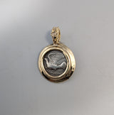 Ancient AR Triobol, Dove, 14kt Gold Pendant