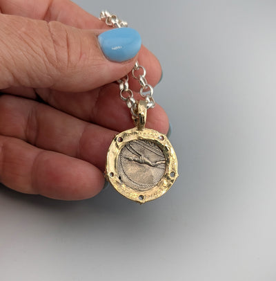 Ancient AR Denarius, Diana, The Huntress, 14kt Gold Pendant