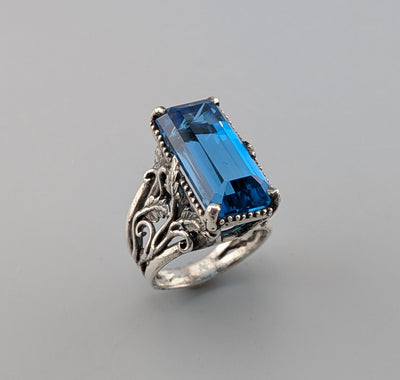 London Blue Topaz Sterling Silver Ring