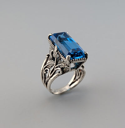 London Blue Topaz Sterling Silver Ring