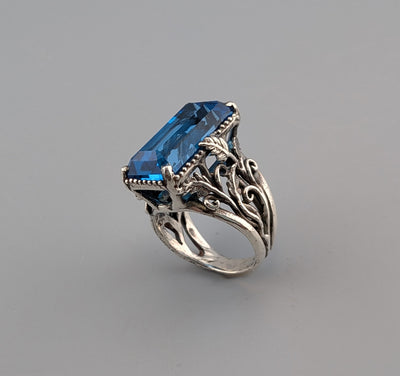 London Blue Topaz Sterling Silver Ring