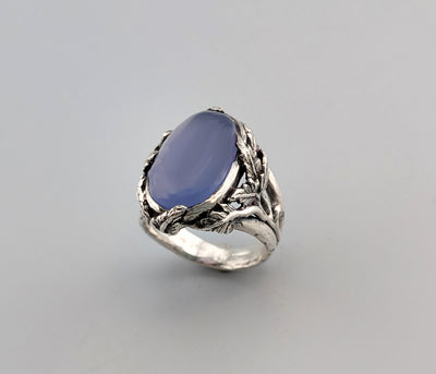 Lavender Chalcedony Sterling Silver Ring