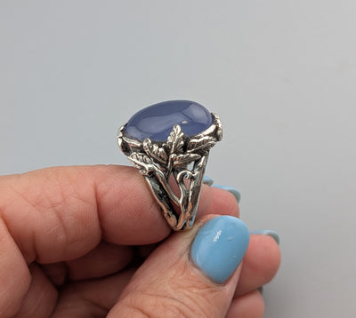 Lavender Chalcedony Sterling Silver Ring