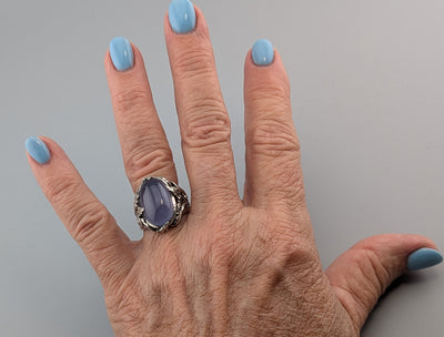 Lavender Chalcedony Sterling Silver Ring