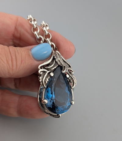 London Blue Topaz, Sterling Silver Pendant