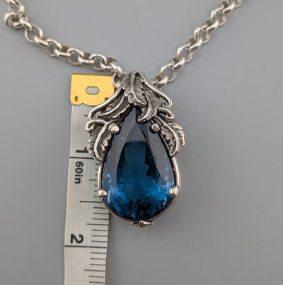 London Blue Topaz, Sterling Silver Pendant