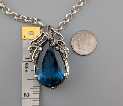 London Blue Topaz, Sterling Silver Pendant