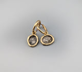 Ancient AR Obol, Doves, 14kt Gold Earrings
