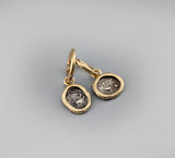 Ancient AR Obol, Doves, 14kt Gold Earrings