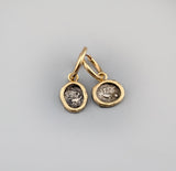 Ancient AR Obol, Doves, 14kt Gold Earrings
