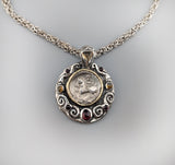 Ancient Danubian AR Tetradrachm, Sterling Silver and 14kt Gold Pendant