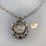 Ancient Danubian AR Tetradrachm, Sterling Silver and 14kt Gold Pendant