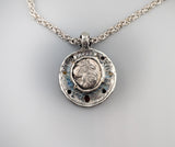 Ancient Danubian AR Tetradrachm, Sterling Silver and 14kt Gold Pendant