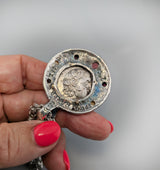 Ancient Danubian AR Tetradrachm, Sterling Silver and 14kt Gold Pendant