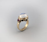 Rainbow Moonstone 14kt Gold Ring
