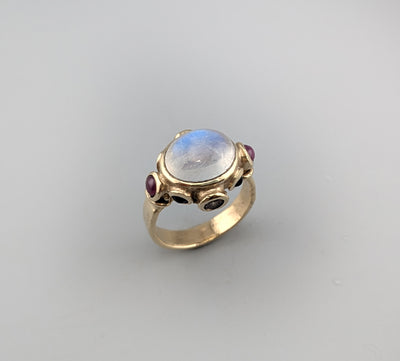 Rainbow Moonstone 14kt Gold Ring