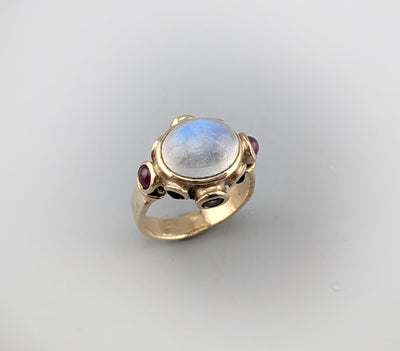 Rainbow Moonstone 14kt Gold Ring