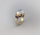 Rainbow Moonstone 14kt Gold Ring