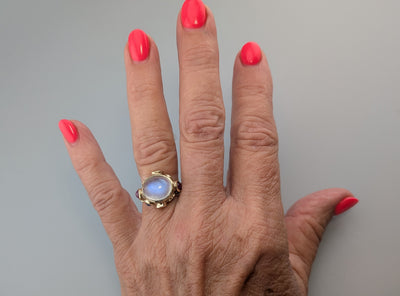 Rainbow Moonstone 14kt Gold Ring
