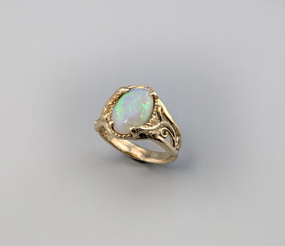 Ethiopian Opal, 14kt Gold Ring
