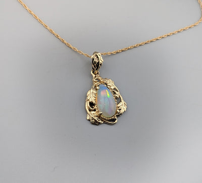 Ethiopian Opal, 14kt Gold Pendant
