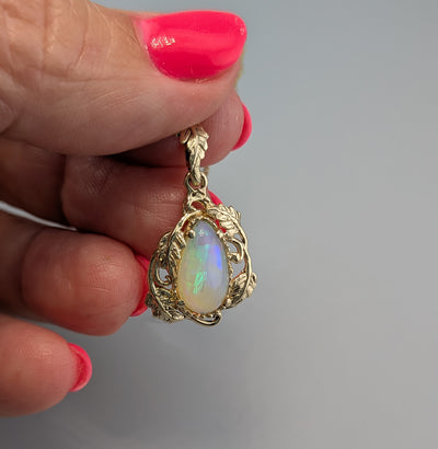 Ethiopian Opal, 14kt Gold Pendant