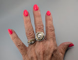 Athena AR Hemidrachm, Sterling Silver and 14kt Gold Ring