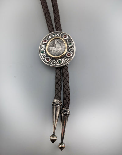 Danubian Celtic AR Tetradrachm in Sterling Silver and 14kt Gold Bolo