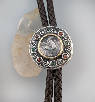 Danubian Celtic AR Tetradrachm in Sterling Silver and 14kt Gold Bolo
