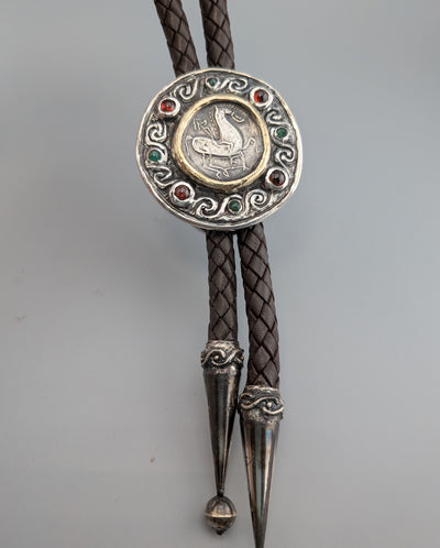 Danubian Celtic AR Tetradrachm in Sterling Silver and 14kt Gold Bolo