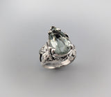 Green Amethyst Sterling Silver Ring