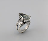 Green Amethyst Sterling Silver Ring