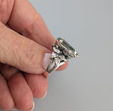 Green Amethyst Sterling Silver Ring