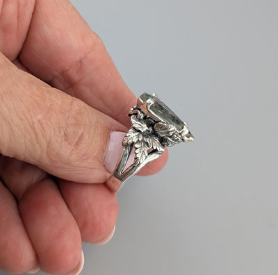 Green Amethyst Sterling Silver Ring