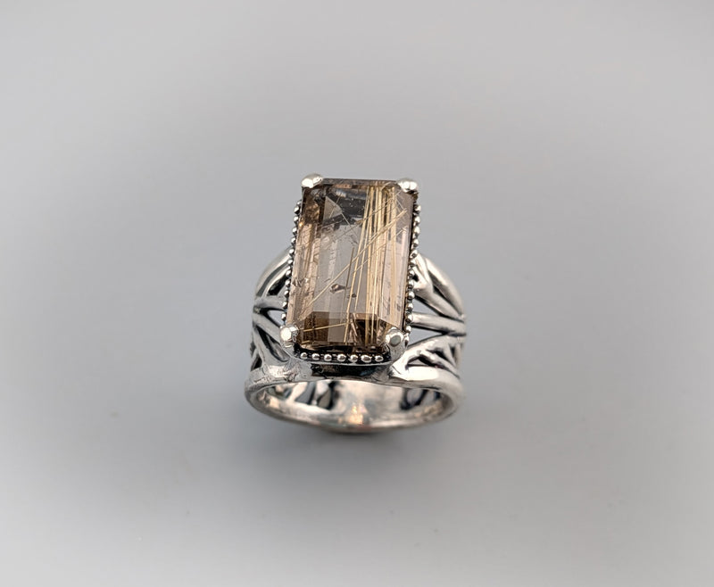 Rutilated Quartz Sterling Silver Ring