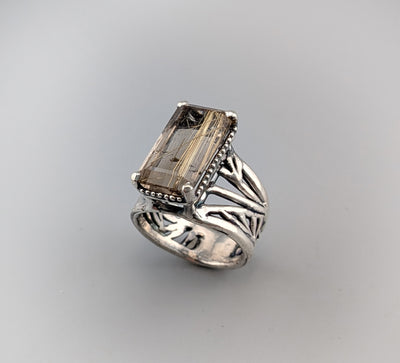 Rutilated Quartz Sterling Silver Ring