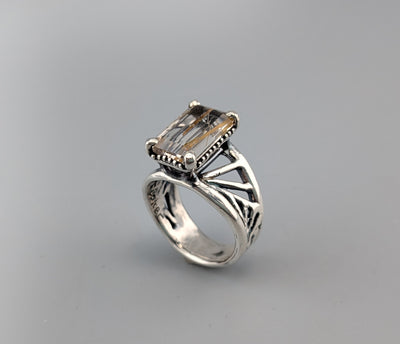 Rutilated Quartz Sterling Silver Ring