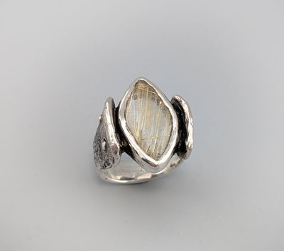 Rutilated Quartz Sterling Silver Ring